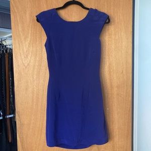 vintage blue silk dress cowl back